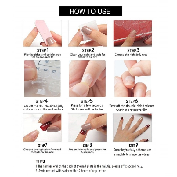 🐢2/$15 Ombre Valentine's with Hearts Press On Nails - Picture 7 of 9